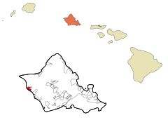 Honolulu County Hawaii Incorporated and Unincorporated areas Makaha Highlighted.svg