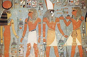 Archivo:Horus and Hathor and the pharaoh