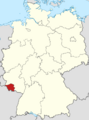 Locator map Saarland in Germany