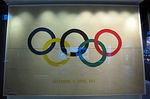 Archivo:Losanna, museo olimpico, int, bandiera olimpica del 1914