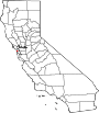 Mapa de California con la ubicación del condado de San Francisco
