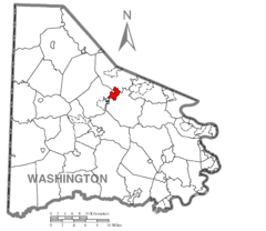 Map of Canonsburg, Washington County, Pennsylvania Highlighted.png