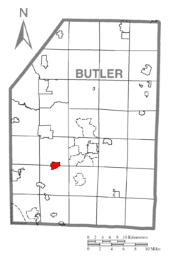 Map of Connoquenessing, Butler County, Pennsylvania Highlighted.png