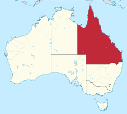 Ubicación del estado de Queensland en Australia, en cuyos ríos habita el Neoceratodus forsteri