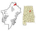 St. Clair County Alabama Incorporated and Unincorporated areas Steele Highlighted
