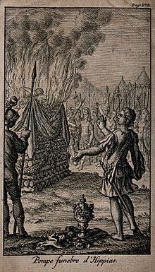 The cremation of Hippias. Etching with engraving. Wellcome V0042373.jpg