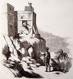 Archivo:Vida y viajes de Cristobal Colón, 1851 Entrevista del Adelantado y Roldán en el fuerte de la Concepción (3819532971)