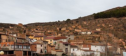 Vista de las cuevas-bodegas, Torrijo de la Cañada, Zaragoza, España, 2015-12-29, DD 11