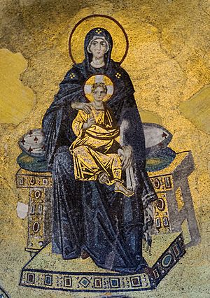 Archivo:Apse mosaic Hagia Sophia Virgin and Child