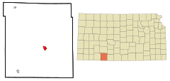 Clark County Kansas Incorporated and Unincorporated areas Ashland Highlighted.svg