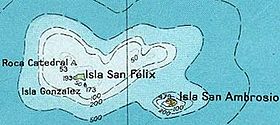 Mapa de las islas Desventuradas
