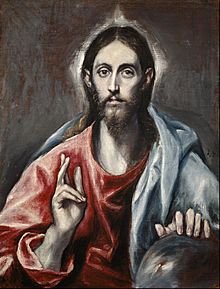 El Greco (Domenikos Theotokopoulos) - Christ Blessing ('The Saviour of the World') - Google Art Project.jpg