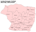 Enfield London UK labelled ward map 2002