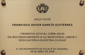 Archivo:Francisco Javier García Gutiérrez (RPS 22-05-2018) placa conmemorativa 28-04-2018