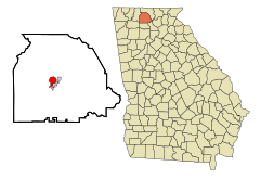 Gilmer County Georgia Incorporated and Unincorporated areas Ellijay Highlighted.svg