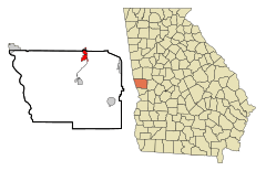 Harris County Georgia Incorporated and Unincorporated areas Pine Mountain Highlighted.svg