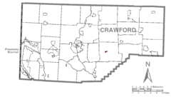 Map of Guy Mills, Crawford County, Pennsylvania Highlighted.png