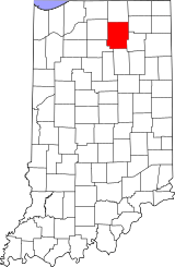 Map of Indiana highlighting Kosciusko County.svg