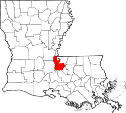 Map of Louisiana highlighting Pointe Coupee Parish.svg