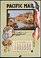 Pacific Mail- Pacific Mail Steamship Company- under American flag (American flag) (rbm-coll3020-02-01)