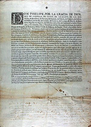 Archivo:Perdon general de Felipe V a los catalanes 30 marzo 1713