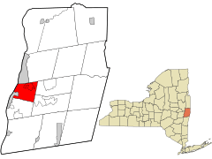 Rensselaer County New York incorporated and unincorporated areas North Greenbush highlighted.svg
