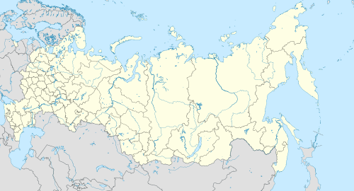 Map of Russia with the teams of the 2017–18 Premier League
