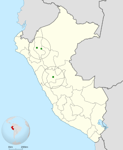 Distribución geográfica del churrín aliblanco.