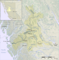Skeena river basin map