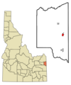 Teton County Idaho Incorporated and Unincorporated areas Driggs Highlighted