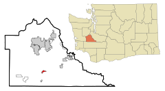 Thurston County Washington Incorporated and Unincorporated areas Tenino Highlighted.svg