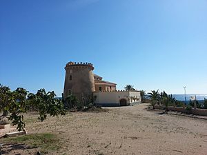 Archivo:Torre vigía Torre de la Horadada- vista lateral