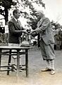 1927 Rydr Cup Worcester CC Walter Hagen Trophy Presentation Receives the Ryder Cup from Ted Ray 