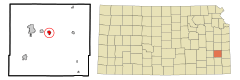 Allen County Kansas Incorporated and Unincorporated areas La Harpe Highlighted.svg
