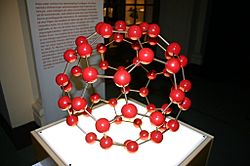 Buckminsterfullerene Model in Red Beads