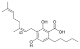 Estructura química del ácido cannabinerólico A.