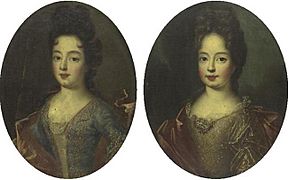 Circle of Pierre Mignard - Portrait of two French princesses