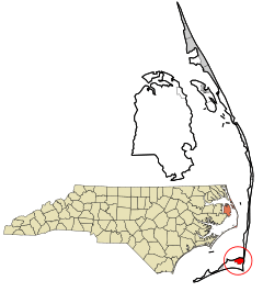 Dare County North Carolina incorporated and unincorporated areas Buxton highlighted.svg