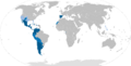 Detailed SVG map of the Hispanophone world