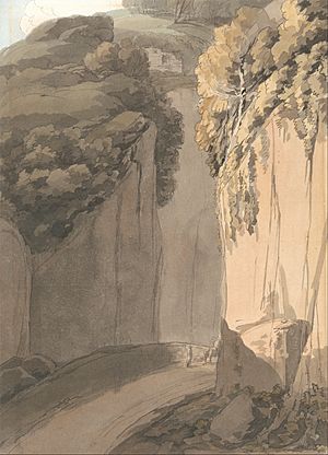 Archivo:Francis Towne - Entrance to the Grotto at Posilippo, Naples - Google Art Project