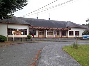Archivo:Frente del edificio de la estación ferroviaria Puerto Varas