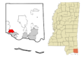 Jackson County Mississippi Incorporated and Unincorporated areas Gulf Hills Highlighted