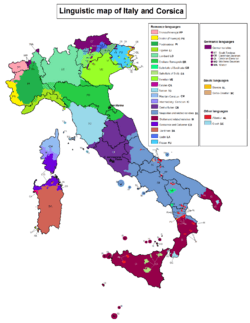 Archivo:Linguistic map of Italy