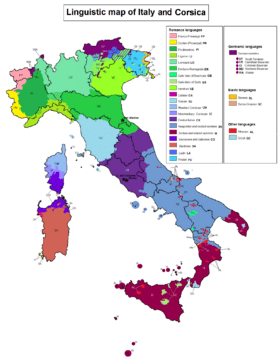 Archivo:Linguistic map of Italy