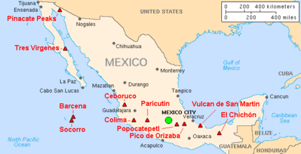 Archivo:Map mexico volcanoes