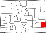 Map of Colorado highlighting Prowers County.svg