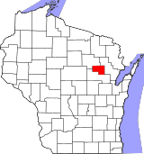 Map of Wisconsin highlighting Menominee County.svg