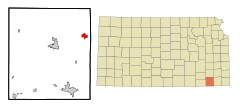 Montgomery County Kansas Incorporated and Unincorporated areas Cherryvale Highlighted.svg