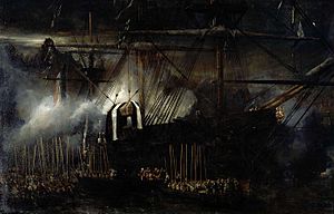 Archivo:Repatriación de las cenizas de Napoleón a bordo de la Belle Poule, por Eugène Isabey
