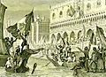 Sanesi - La proclamazione della Repubblica di San Marco, Marzo 1848 - litografia - ca. 1850